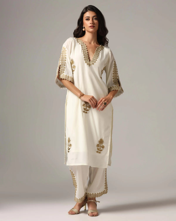 Ivory Gold Embroidered Set