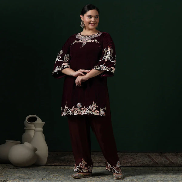 Velvet Embroidered Co-ord
