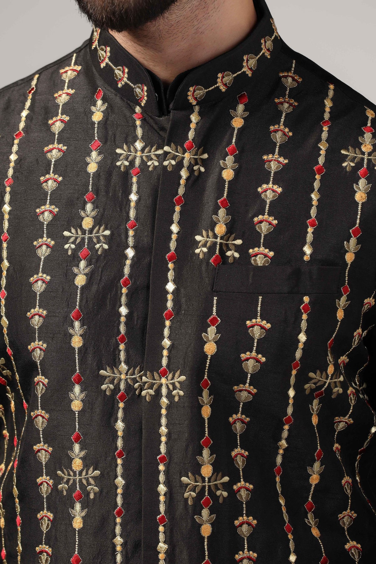 Multicolor resham thread embroidered - Only Nehru Jacket