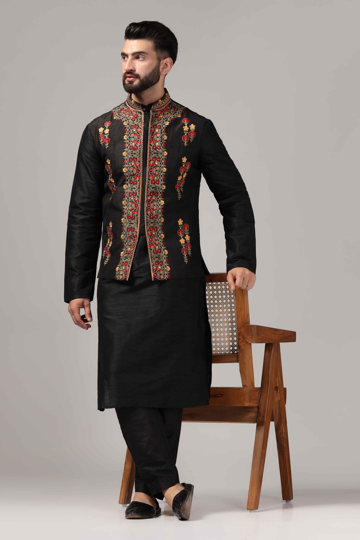 Multicolor resham thread embroidered - Only Nehru Jacket