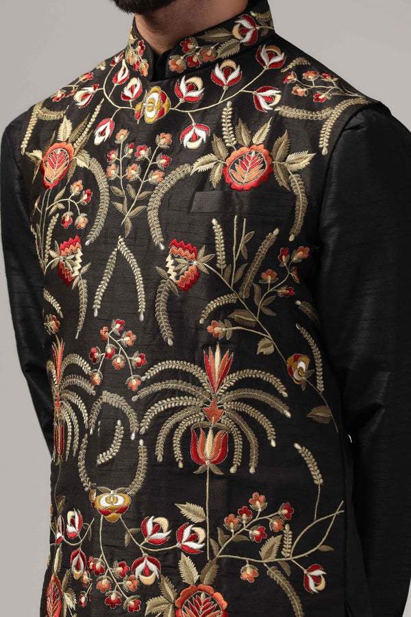 Multicolor resham thread embroidered - Only Nehru Jacket