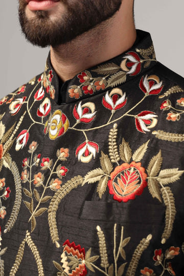 Multicolor resham thread embroidered - Only Nehru Jacket