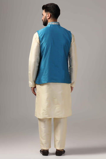 Multicolor resham & zari thread embroidered - Only Nehru Jacket