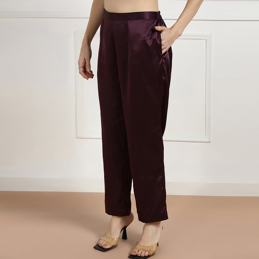 Deep Wine Hand Embroidered Co-ord Set