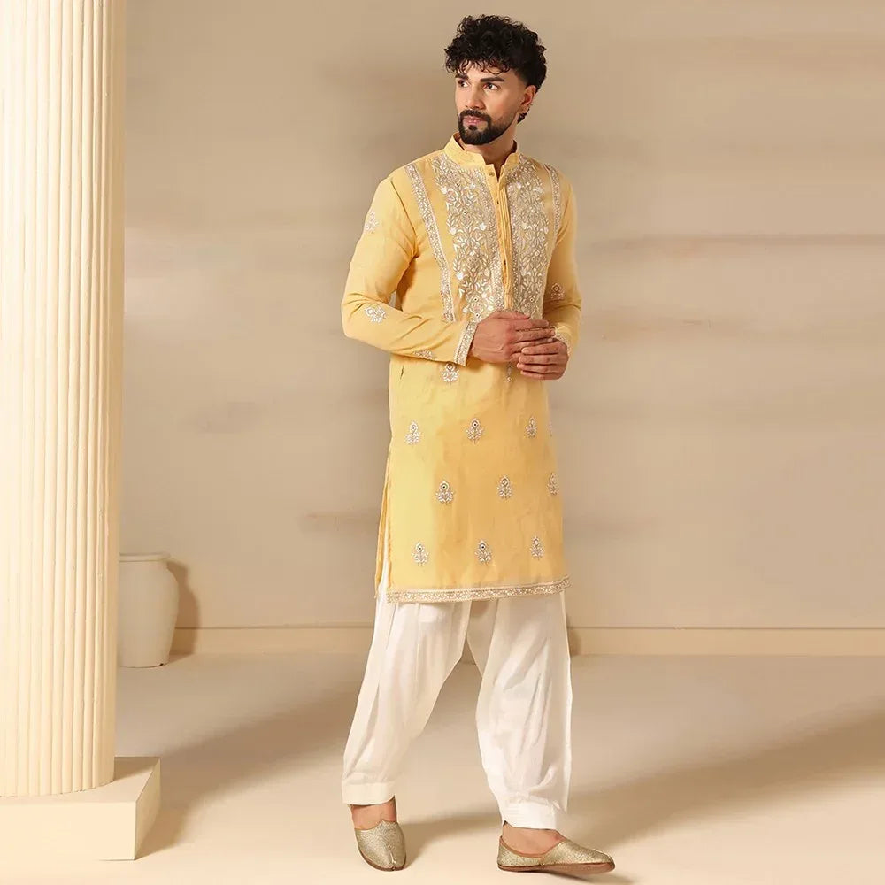 Classic Men's Embroidered Kurta Salwar Set