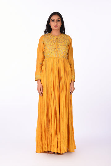 Anarkali with Dupatta Yellow Embroidered Anarkali Set