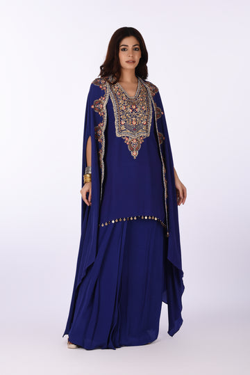 Kurti With Jacket & Layered Skirt Purple Kurti Set with Jacket & Layered Skirt