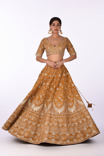Lehenga Set Rich Mustard Yellow Embroidered Lehenga