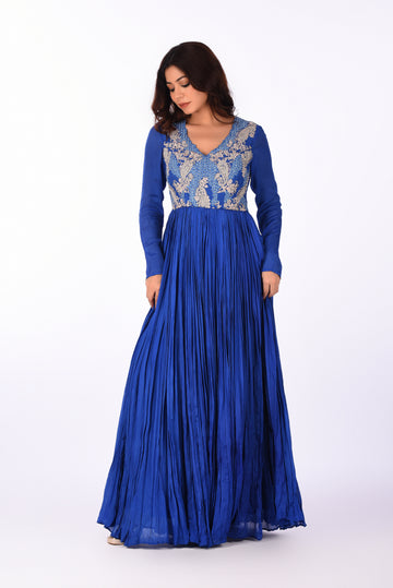 Anarkali Suit Elegant Blue Embroidered Anarkali Set