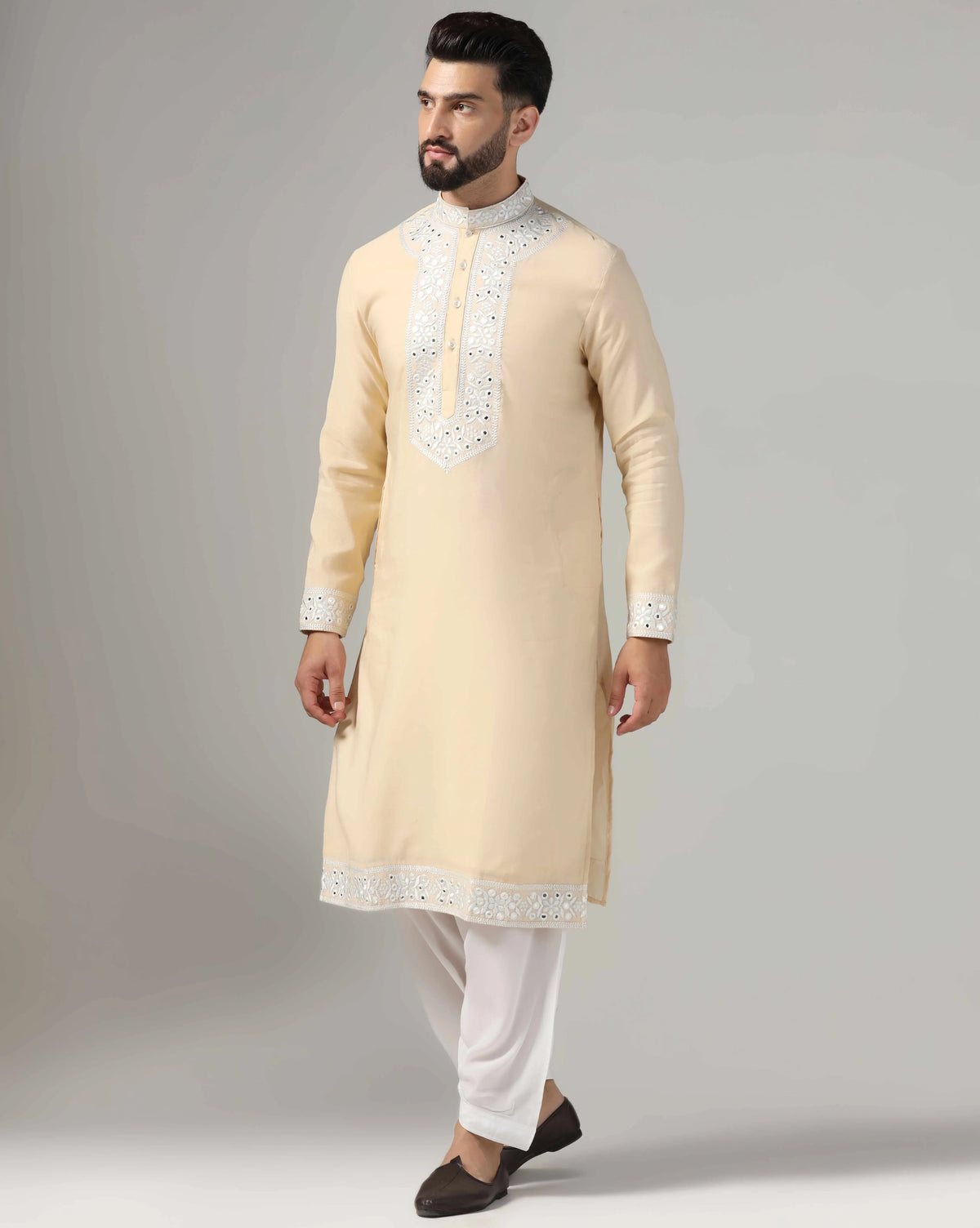 Elegant Gold Mirror Men's Kurta Set