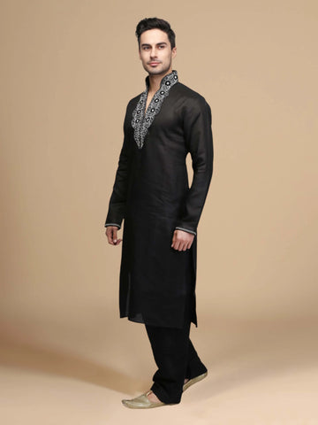 Classic black kurta salwar set