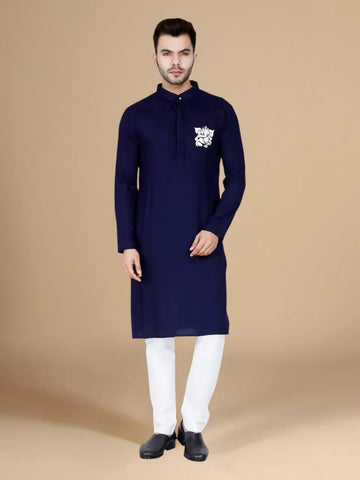 Classic blue mens kurta