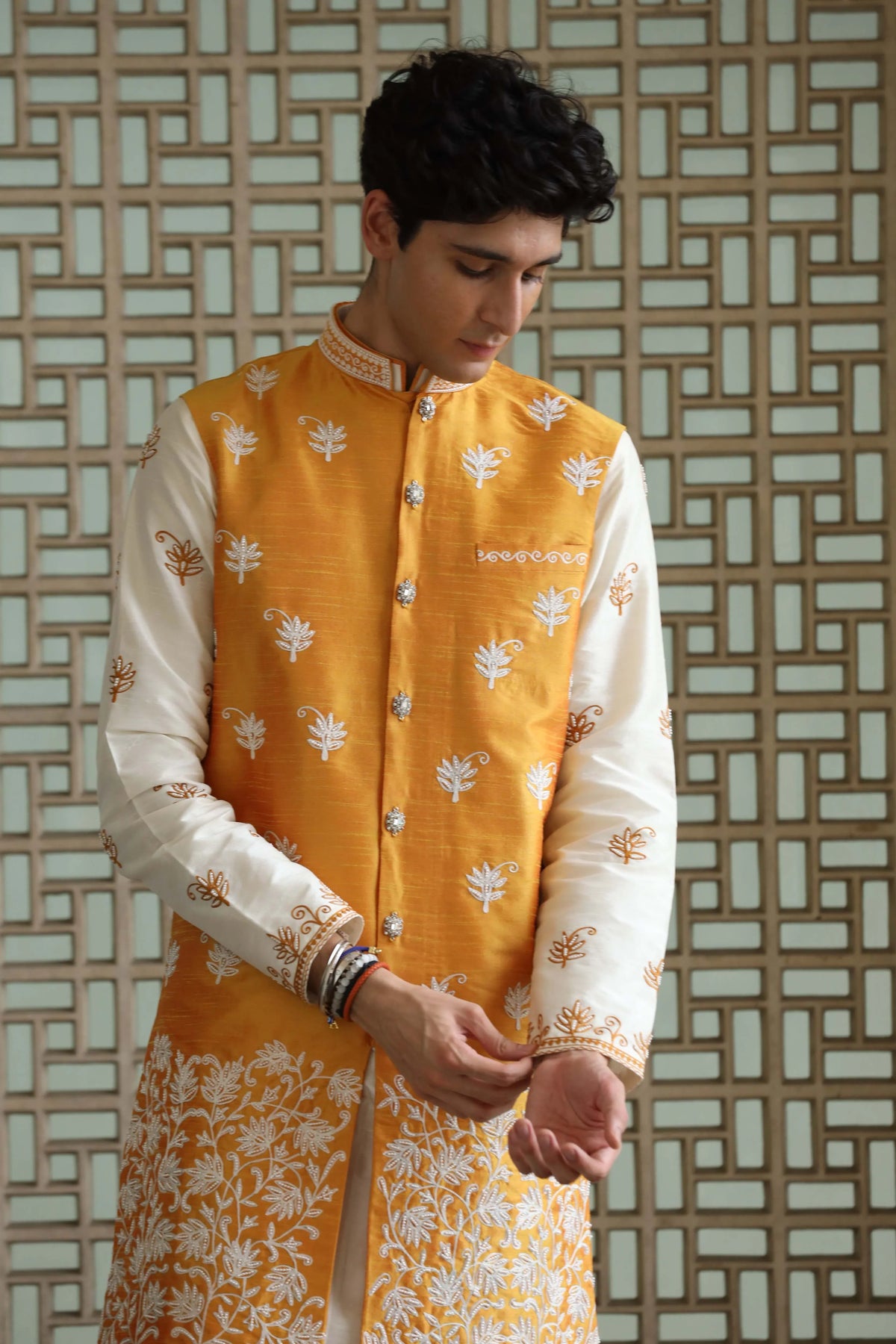 Bright Yellow Long Bundi Jacket