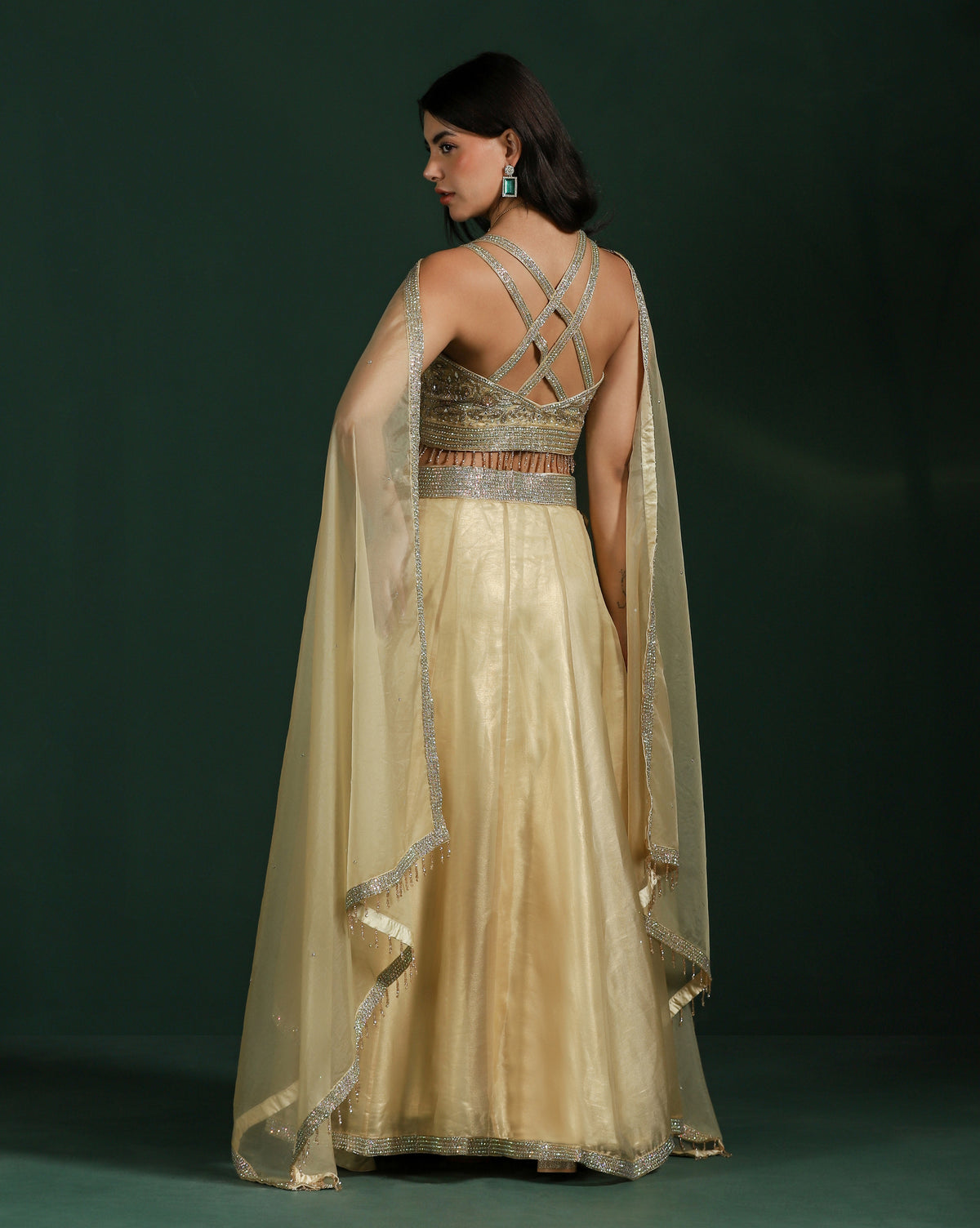 Classic Gold Silk Lehenga With Intricate Hand Embroidery
