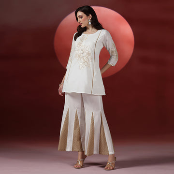 Off-White Embroidered CO-ORD Set