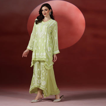 Pastel Green Embroidered CO-ORD Set