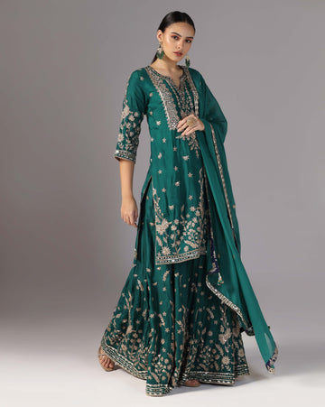 Green silk radiance suit