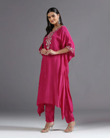Fuchsia crepe Kurti