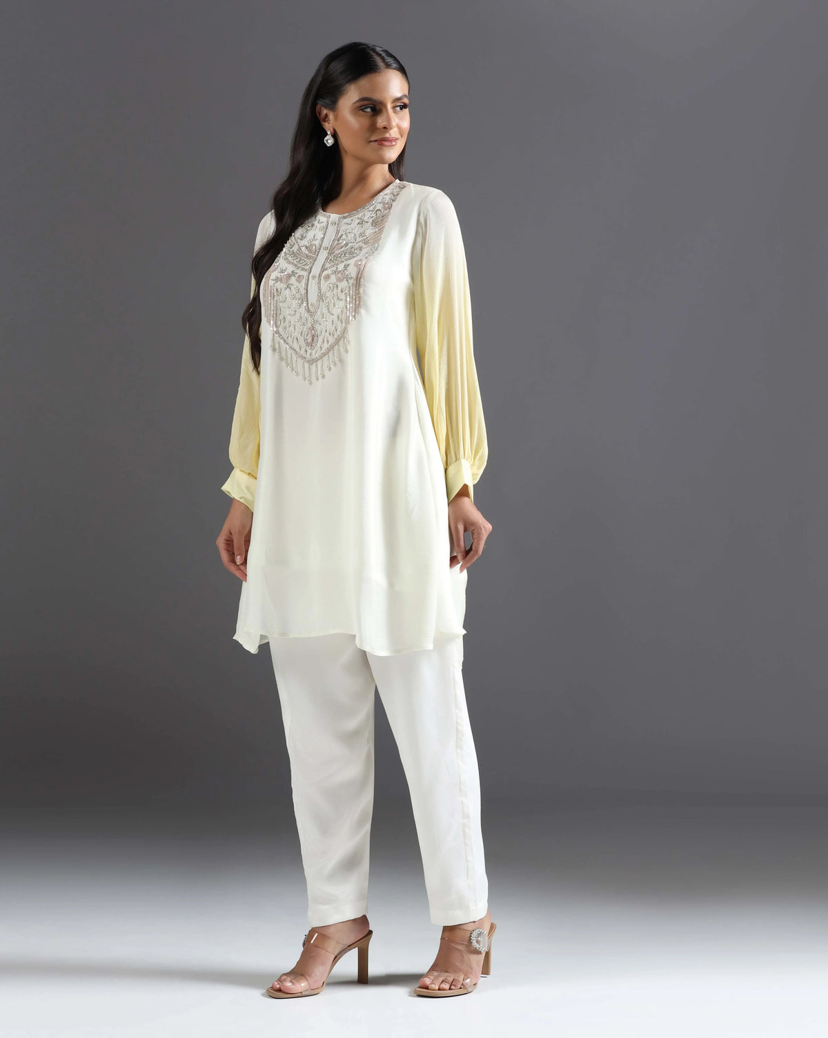 Chiffon Ombre Kurti Set