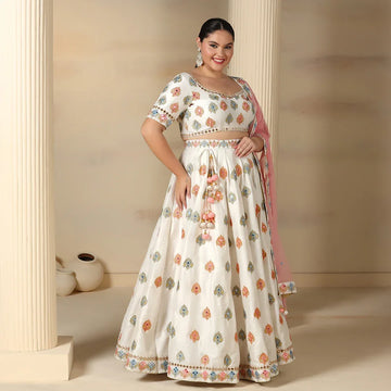 Off-White mirror work lehenga