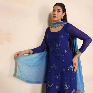 Ombre dupatta kurta set