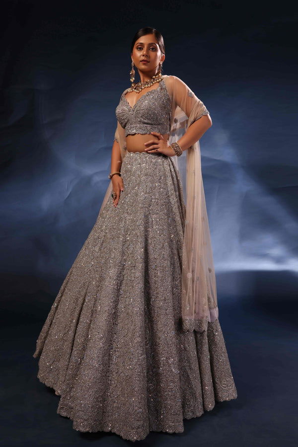 Silver Lehenga Embellishments