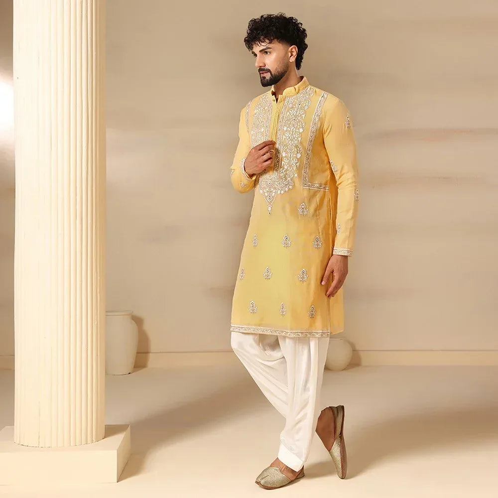 Classic Men's Embroidered Kurta Salwar Set