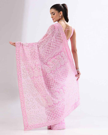 Georgette Chikankari Saree