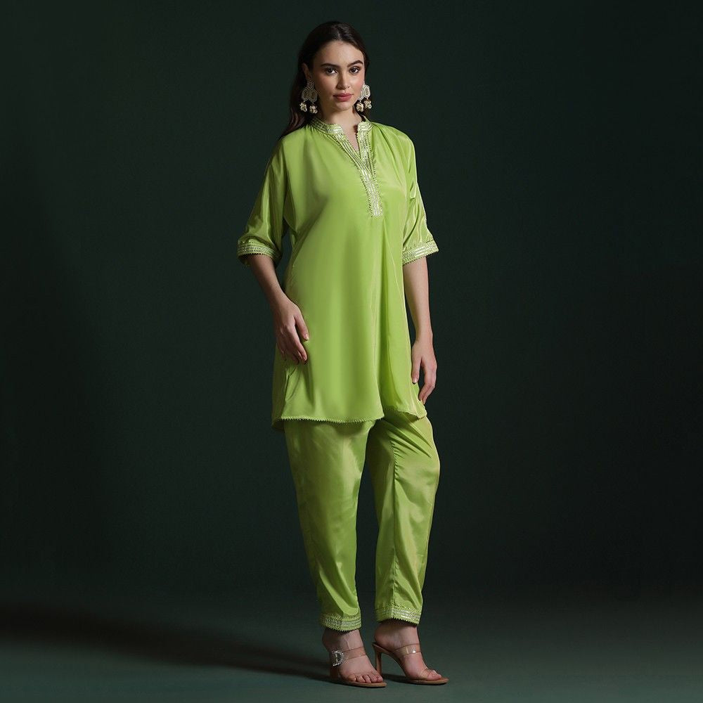 Green Crepe Gotta Work Co-ord Set
