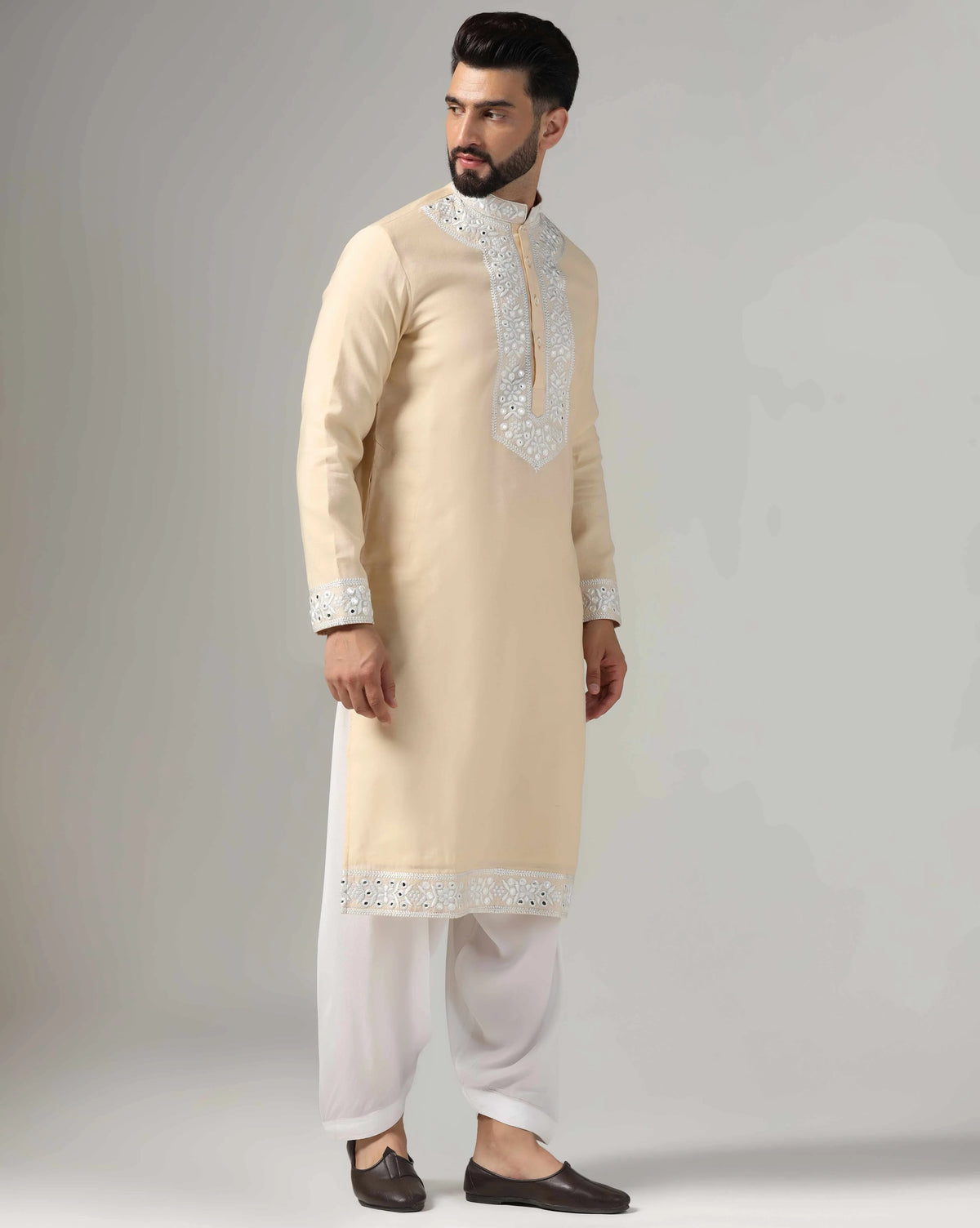 Elegant Gold Mirror Men's Kurta Set