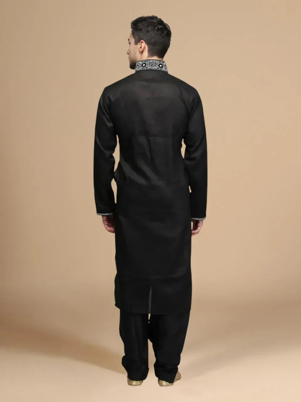 Men's Classic Black Kurta Salwar Set