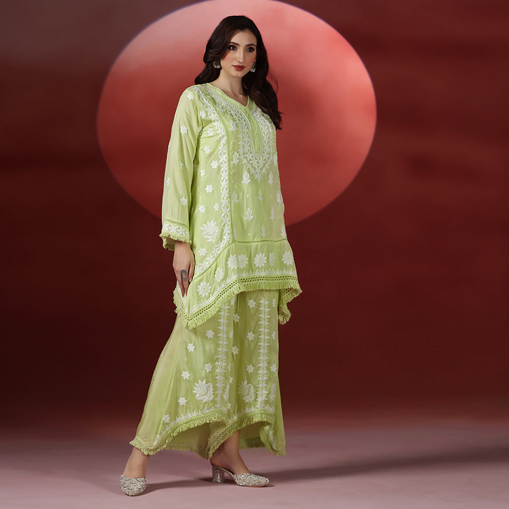 Pastel Green Embroidered Co-ord Set