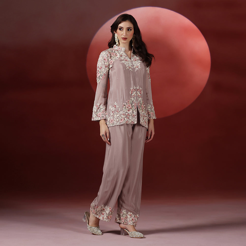 Crepe Embroidered Co-ord Set
