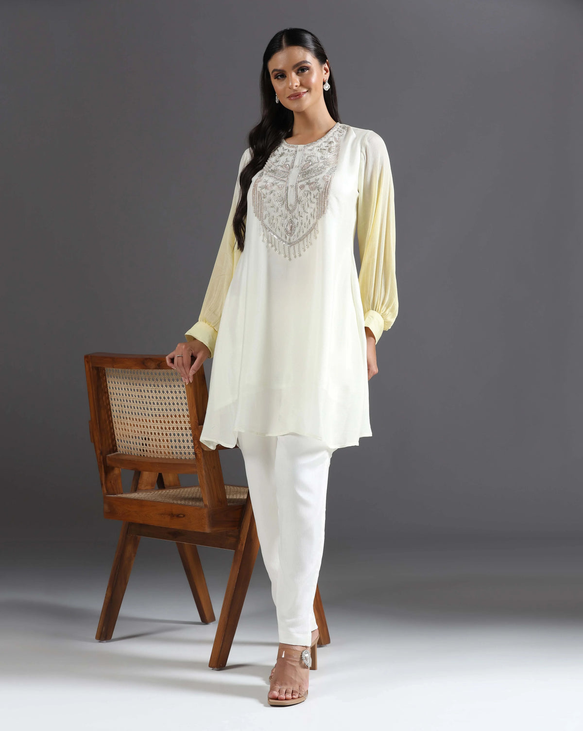 Chiffon Ombre Kurti Set