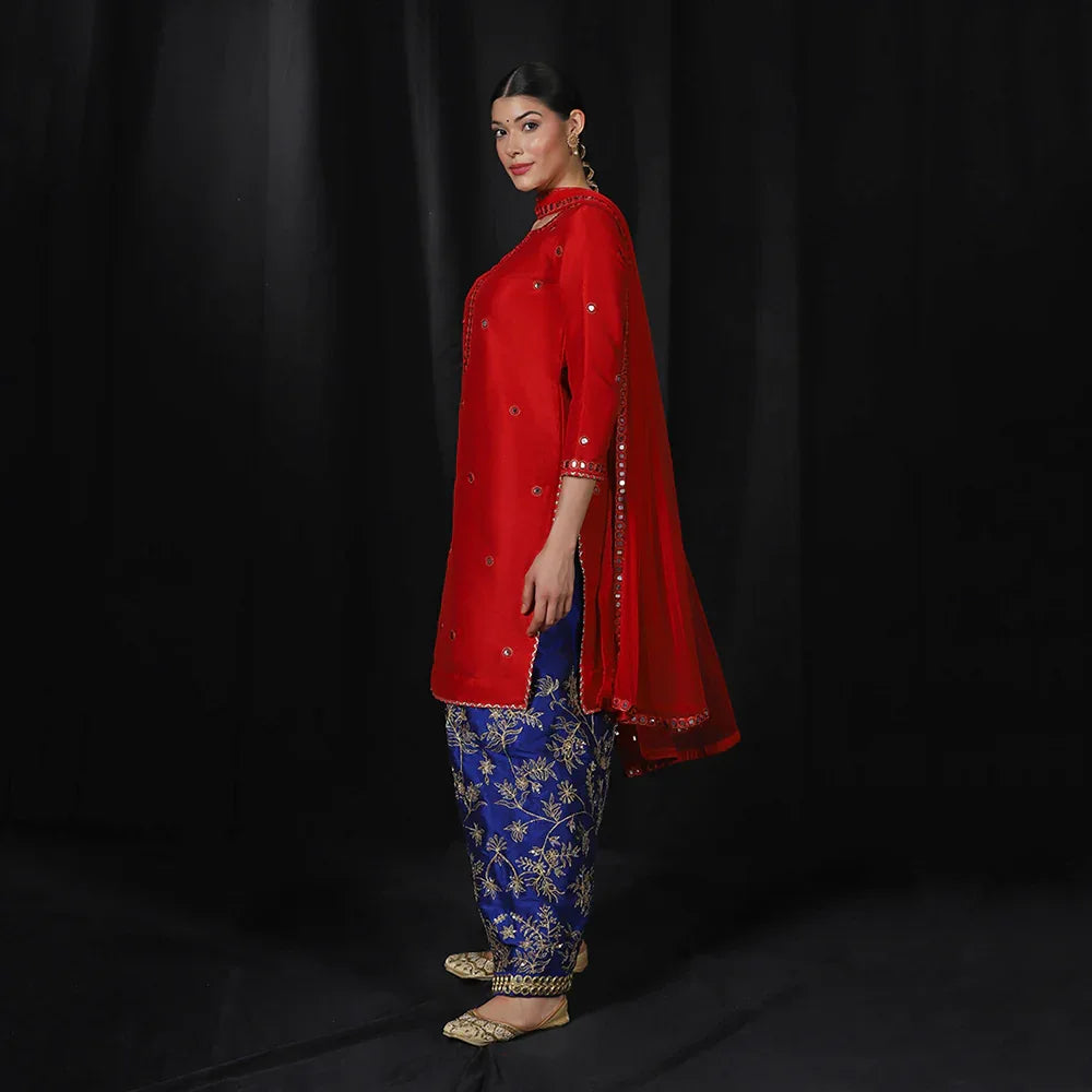 Red Farsi Salwar Kurta Set