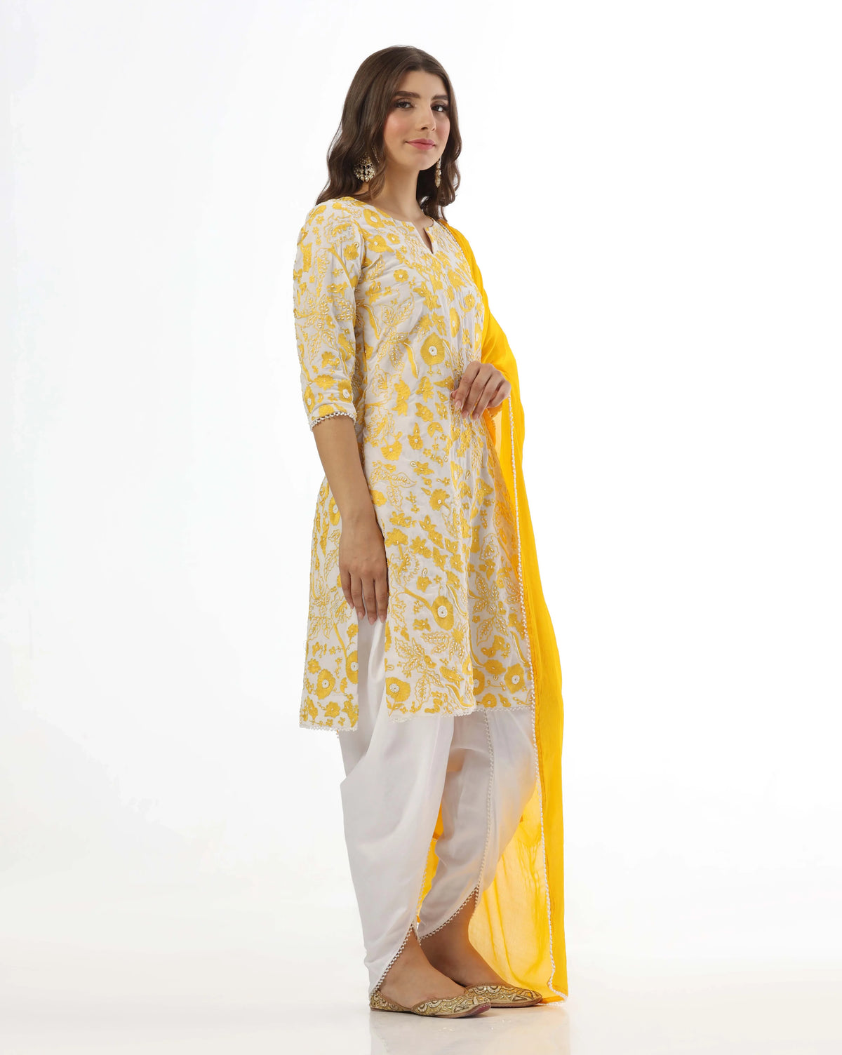 Ivory Pearl Embroidery Kurta Set
