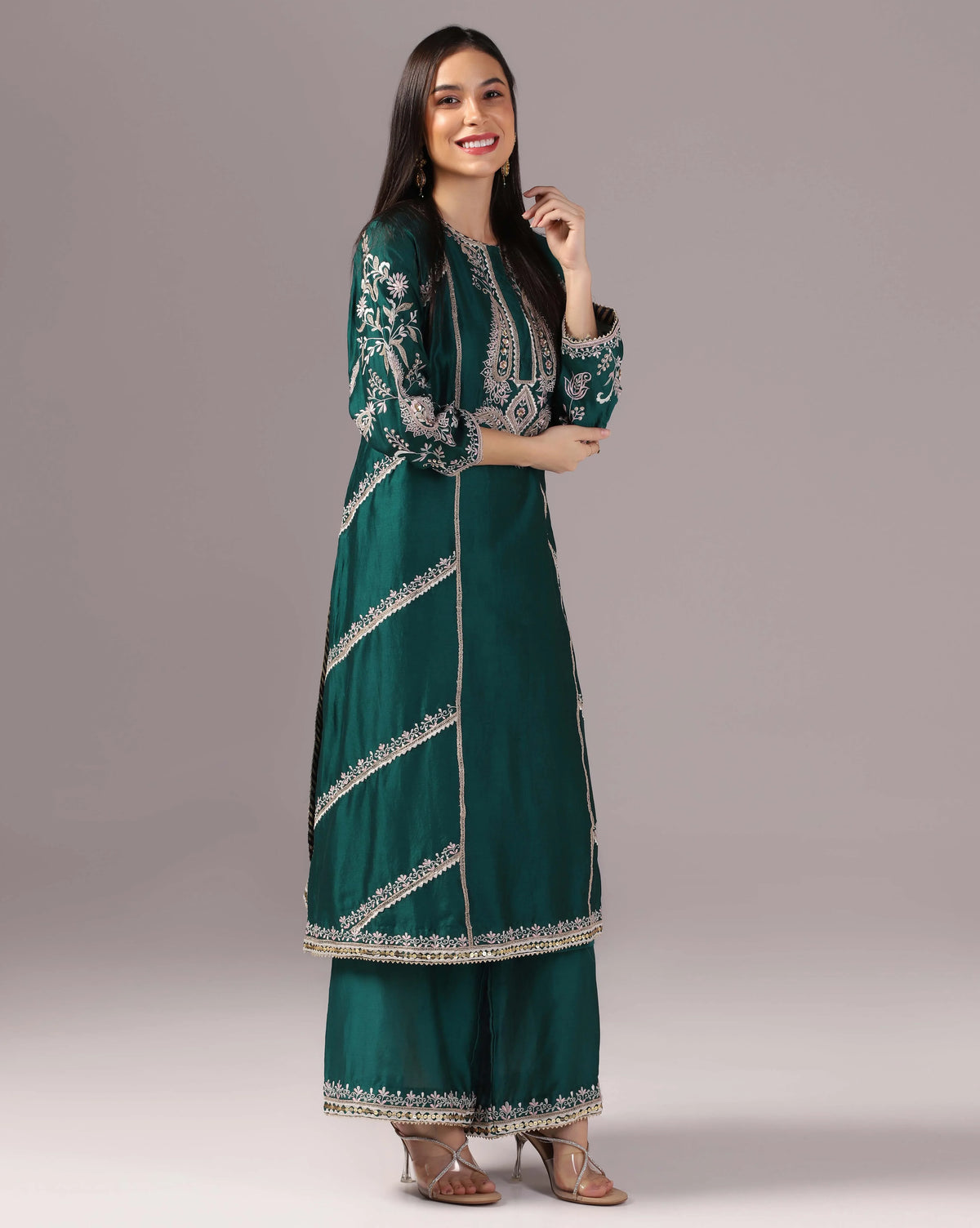Green Kurta Pants Elegance