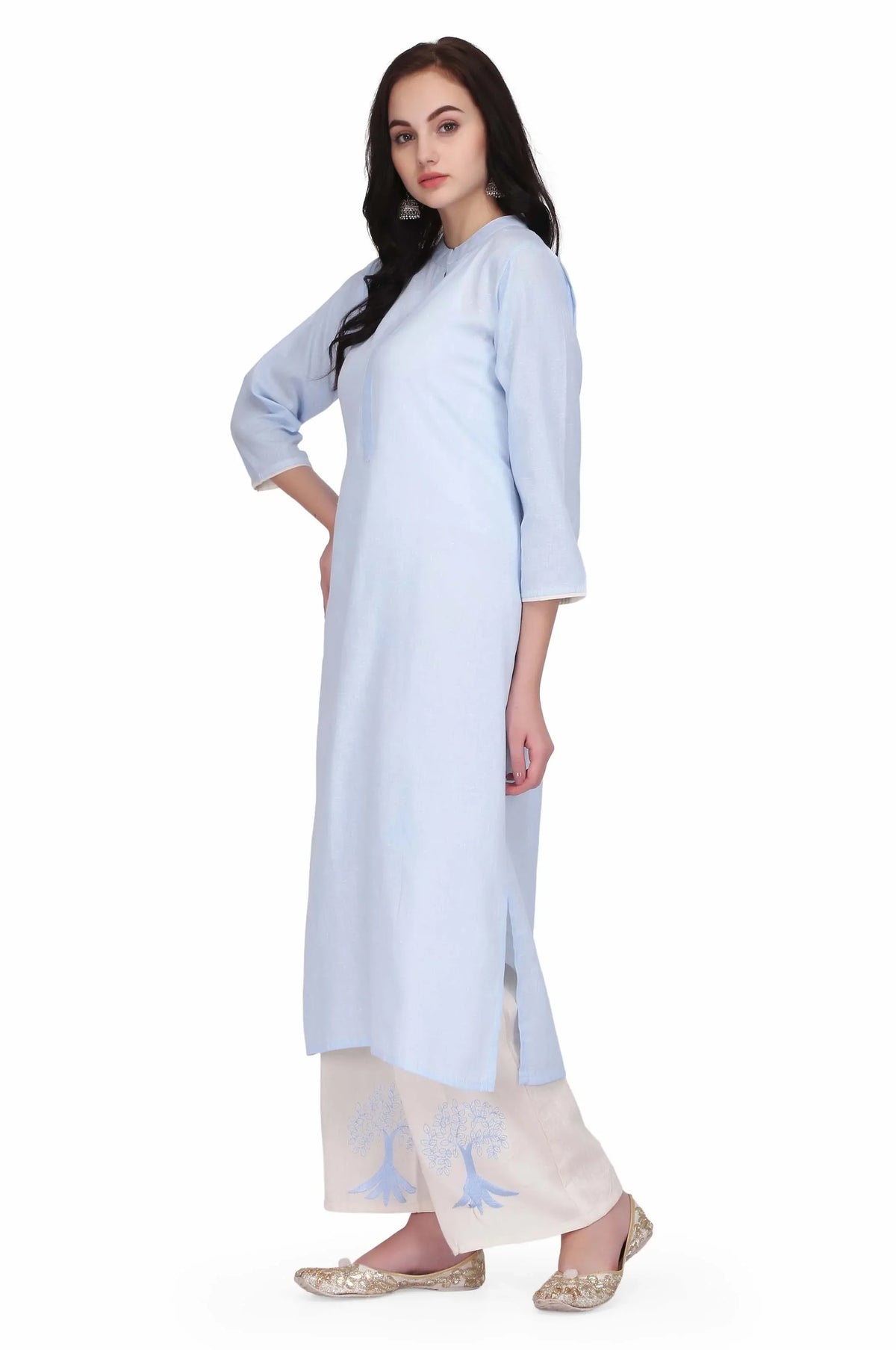 Blue Embroidered Co-ord Set
