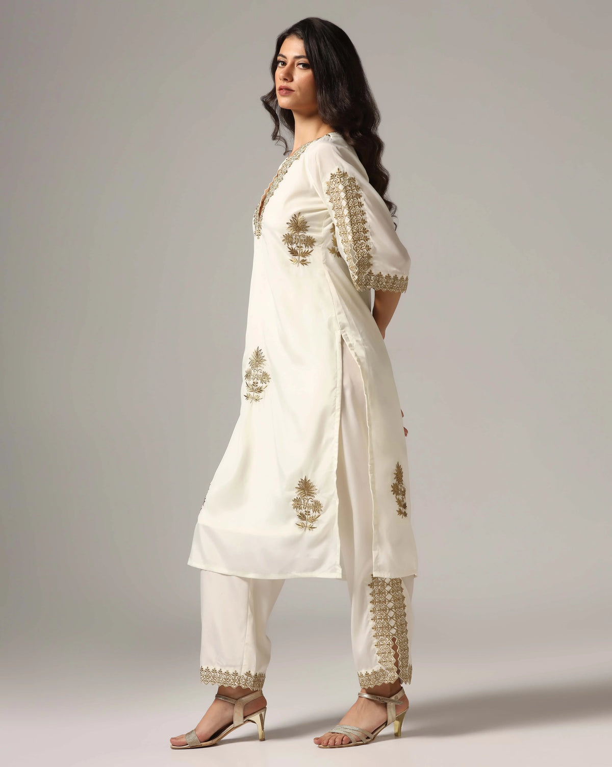 Ivory Gold Embroidered Set
