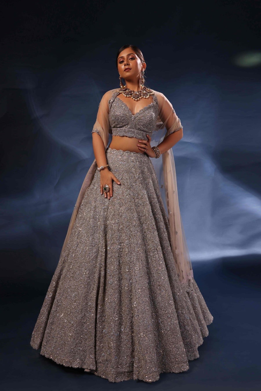 Silver Lehenga Embellishments