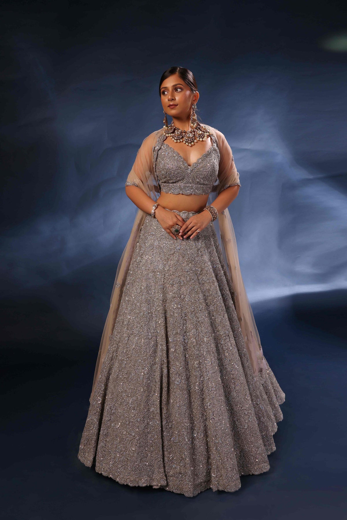 Silver Lehenga Embellishments