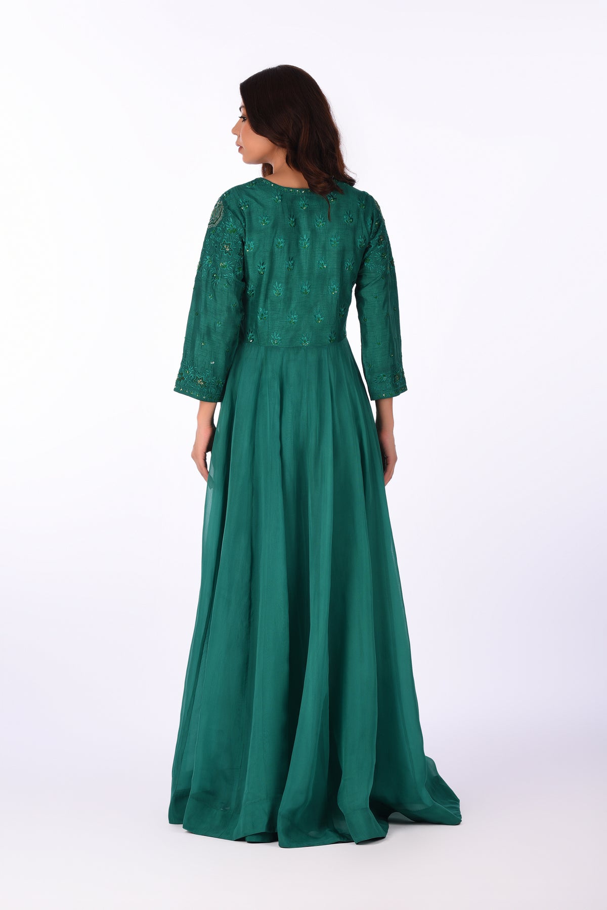 Anarkali Suit Emerald Green Embroidered Anarkali Set