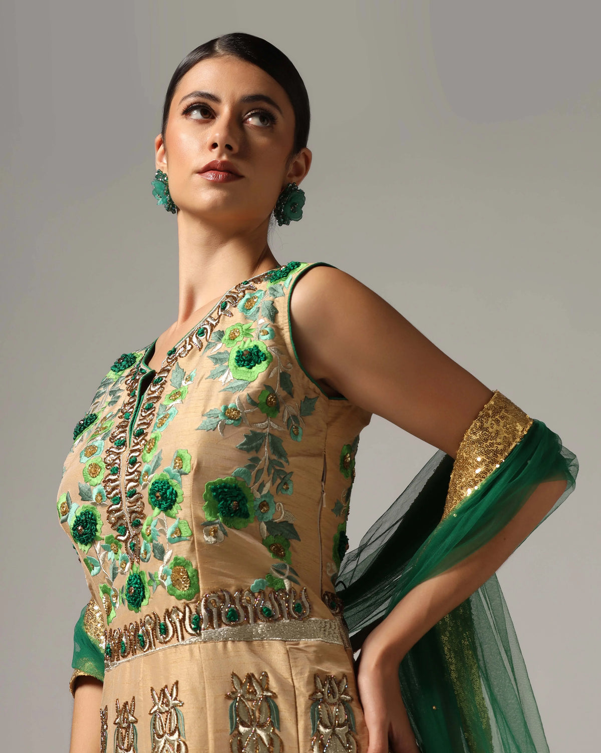 Gold Thread Embroidered Anarkali