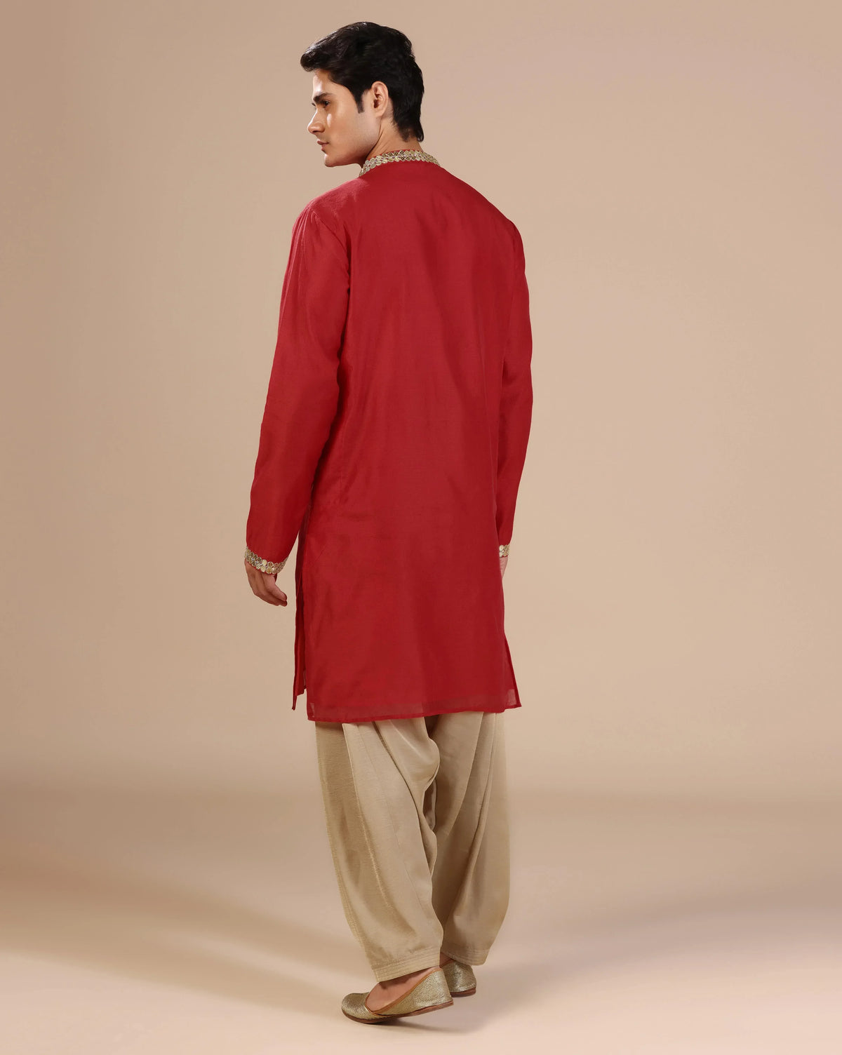 Men's Deep Red Kurta Set