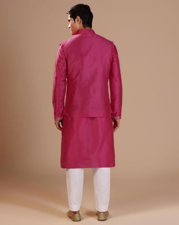 Classic Hot pink mens nehru jacket