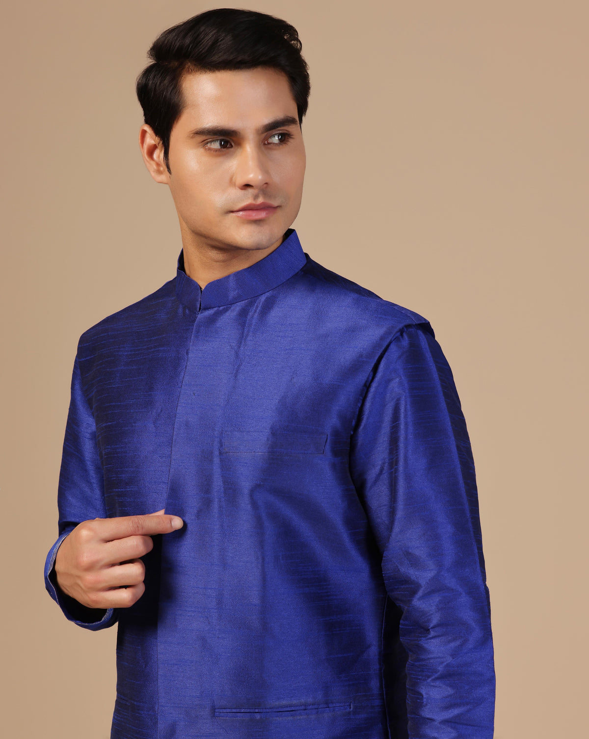 Classic Deep Blue Men's Nehru Jacket