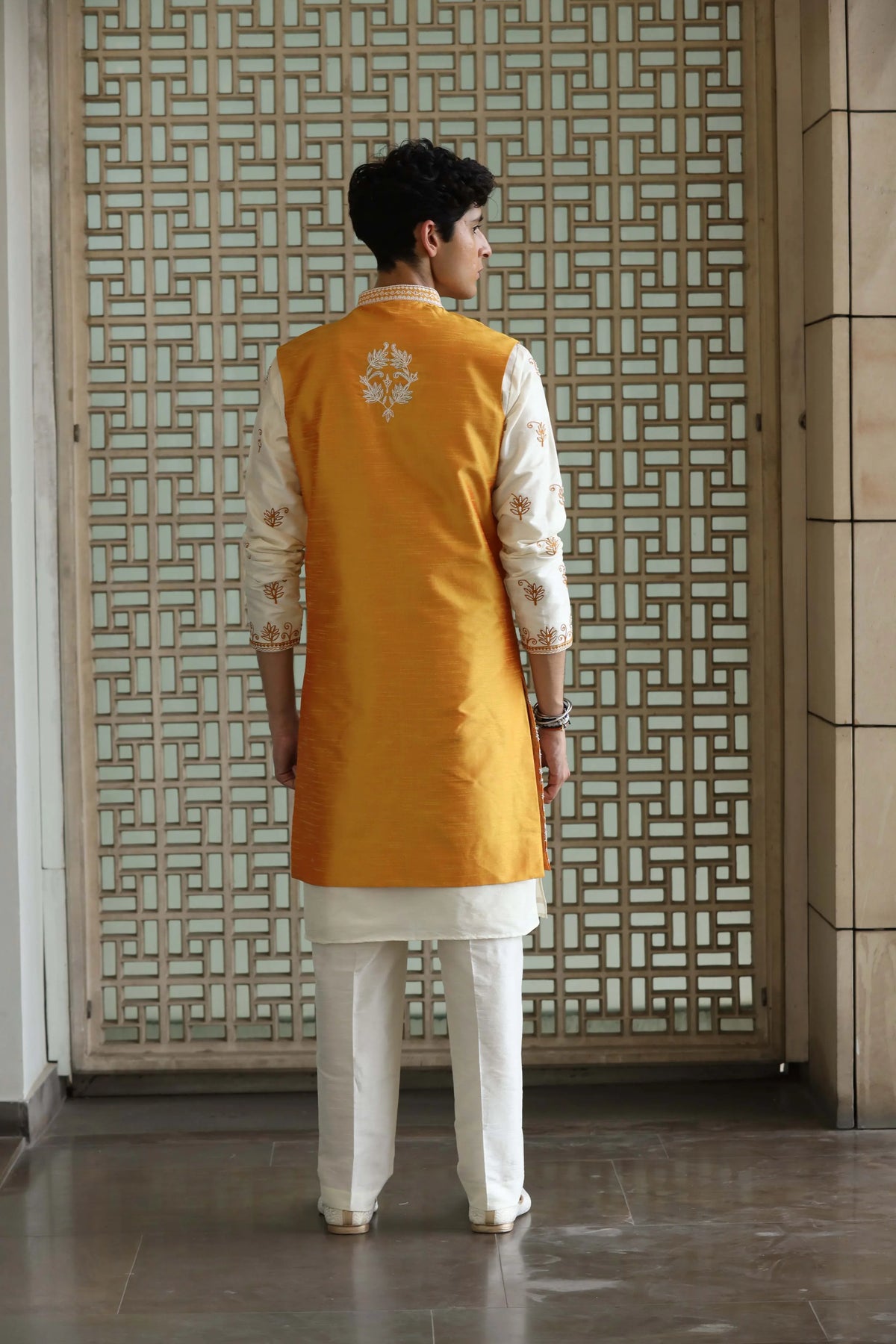 Bright Yellow Long Bundi Jacket