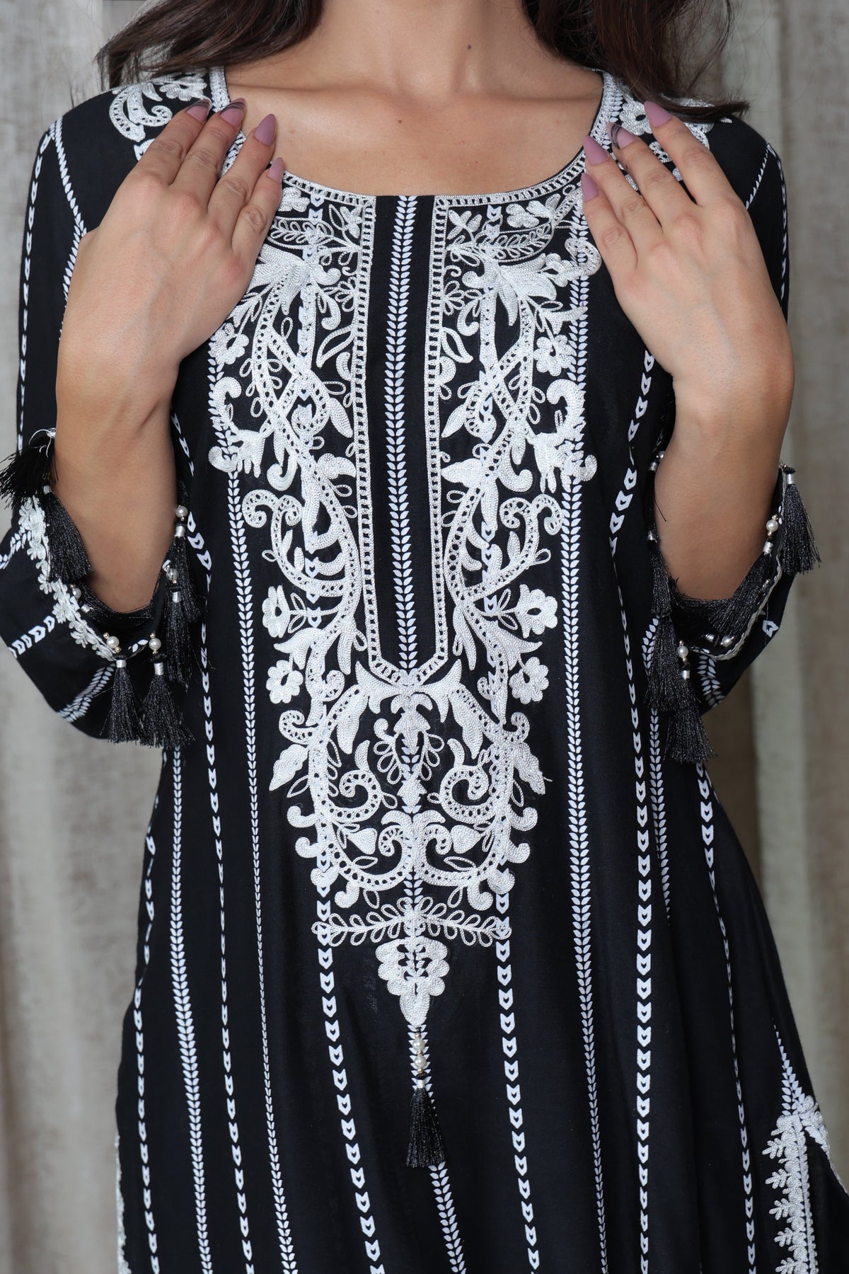 Embroidered Printed Kurta Set