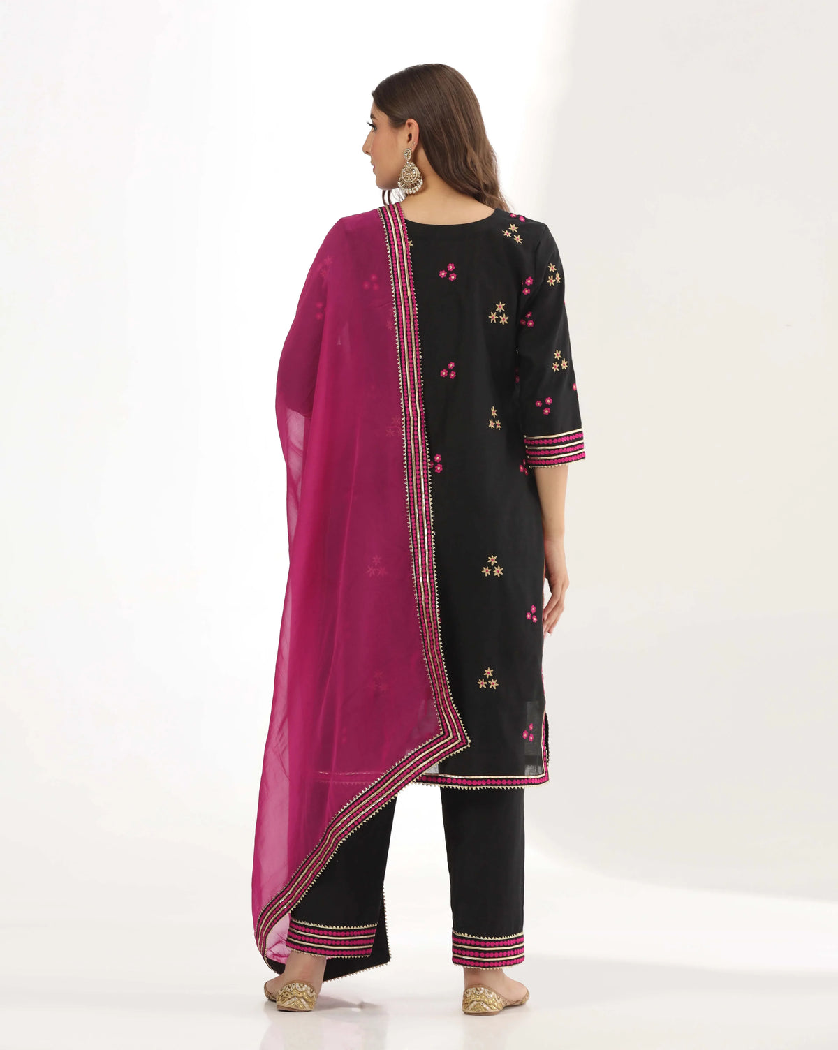 Black Long Chanderi Suit