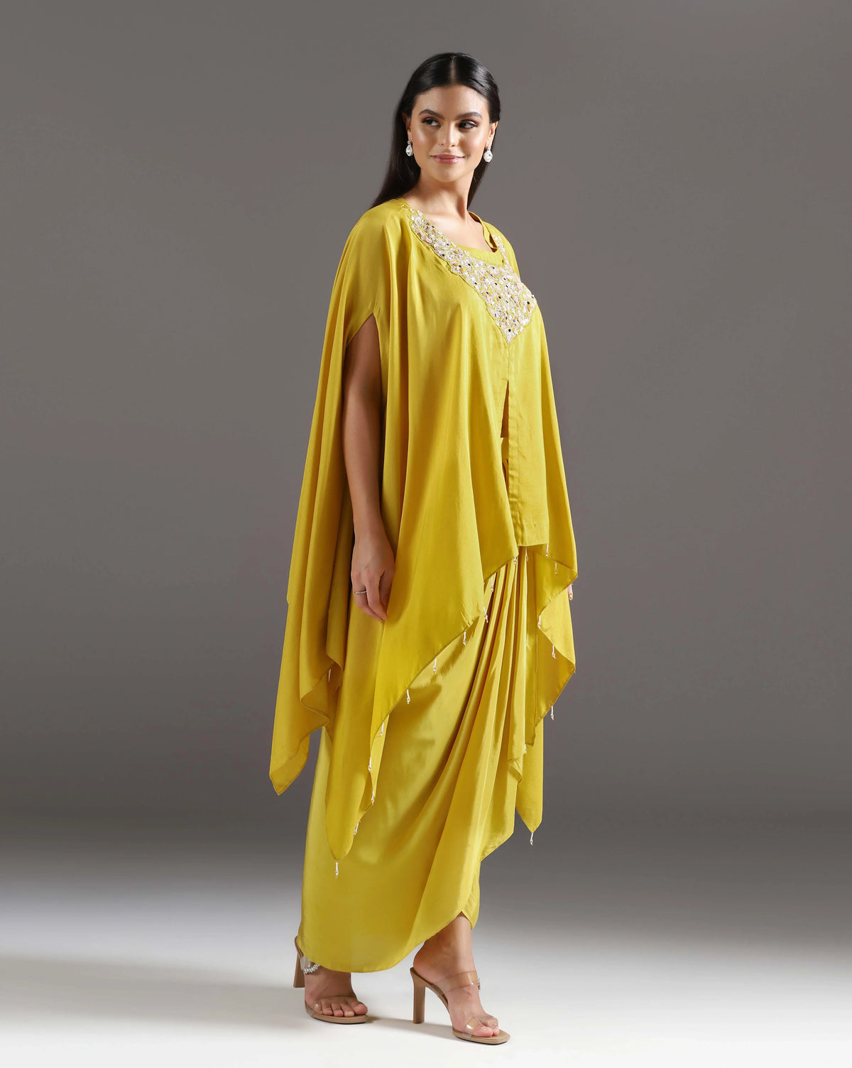 Yellow Crepe Kurta Set